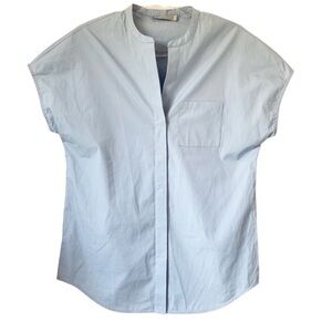 VINCE Light Blue Short Sleeve Blouse